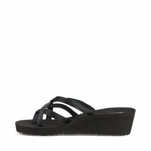 Women's Black Wedge Sandals